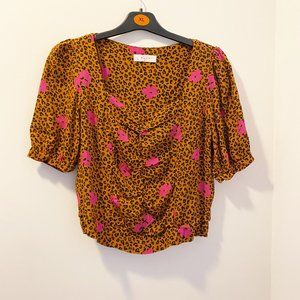Elodie Cheetah Ruched Floral Crop Top